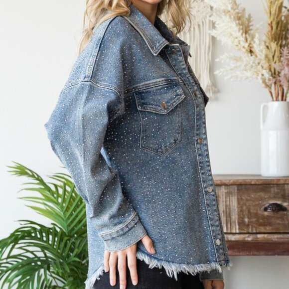 Veveret All Over Sparkle Denim Jacket - Picture 3 of 5